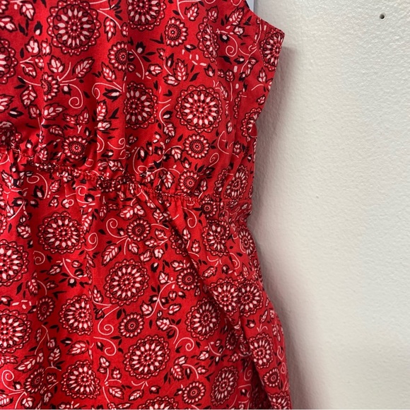 Nick Sarah Y2K Babydoll Red Print Tank Top 1X Western Boho Beach Retro Vacation - Picture 4 of 9